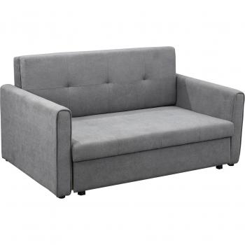 Sofá Cama HOMCOM 2 Plazas Tapizado en Algodón con Cojines Desmontables y Almacenaje 152x101x81 cm Gris