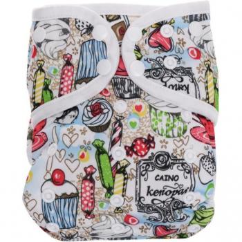 Leak-Proof Adjustable Cloth Diaper with 2 Inserts D40