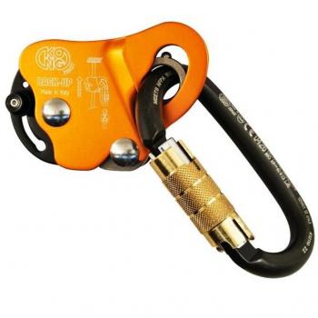 Système d’assurage Kong – Back‑Up Ovalone en carbone, verrou twist, orange