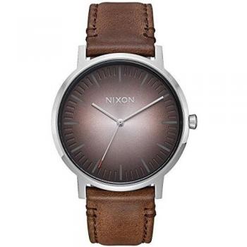 Unisex Nixon The Porter Ombre Leather Watch in Taupe