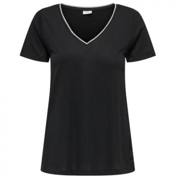 JDY T-shirt elegante a maniche corte con profilo oro