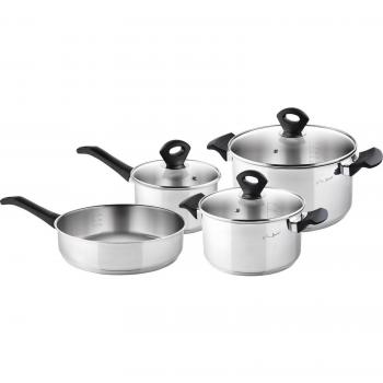 Lamart 7 Elementi: Padella, Pentola, e Accessori – Colore Argento