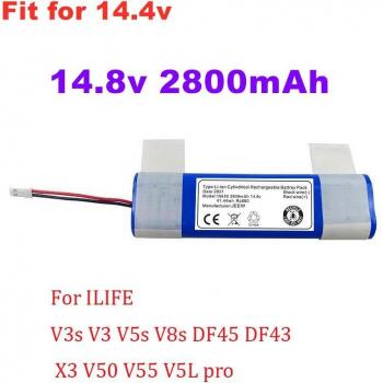 18650 Li‑Ion 14.8 V 12,800 mAh – Reemplazo Oficial ILIFE V3s Pro/V50/V5s Pro/V8s/X750