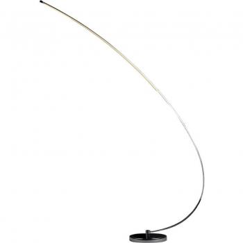 Lampada a terra Delta ad arco LED 18W 3000K con finitura alluminio argento