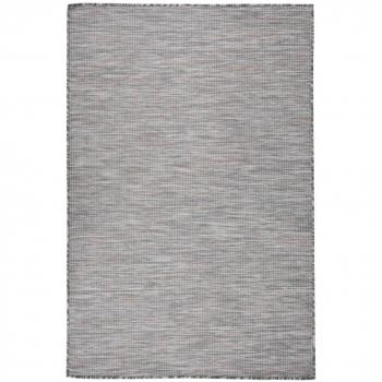 Tappeto da Esterni a Tessitura Piatta 120x170 cm Marrone e blu