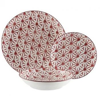 Set de vaisselle rose Rombos 18 pièces