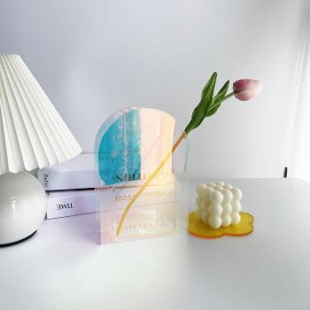 Transparent Rainbow Flower Vase