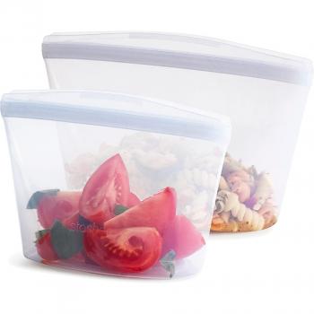 Transparent Stasher Silicone Bowl Pair