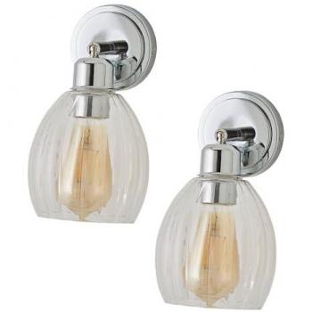 Silver Dialed Cheltenham Ribbed Dome Wall Lamps