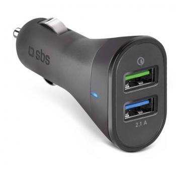 SBS Caricatore Auto USB PowerBoost 20W Nero