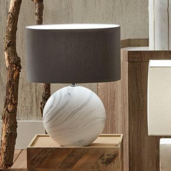 Elegant Marble Effect Table Lamp with White Shade