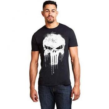 Men's Punisher Skull Cotton Top – Small (White/Black)