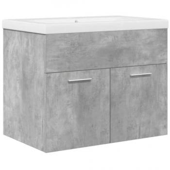 Mobile da Bagno in Cemento Grigio con Lavabo Integrato – Vidaxl