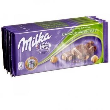 Milka Ganze Nuss-Glück – Haselnussschokolade, 5 × 100 g