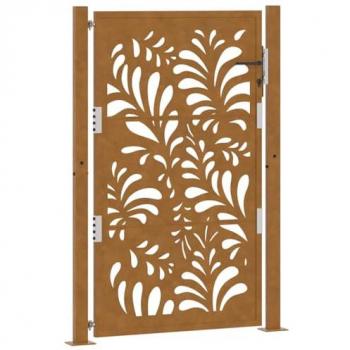 Porta di recinzione 105×155 cm – acciaio resistente alle intemperie, finitura corten