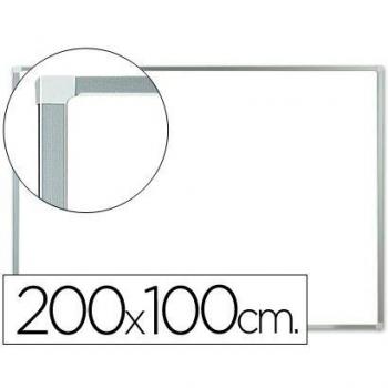 Pizarra blanca q-connect laminada marco de aluminio 200x100 cm