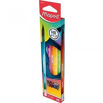 Magni Bleistifte HB Black Peps Energy (Pack 6x) mit integriertem Radierer