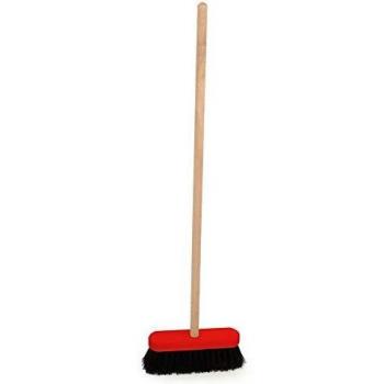 Kinderputzbesen Rot/Schwarz – 32 cm, robustes Holzhandwerk, sichere Griffe