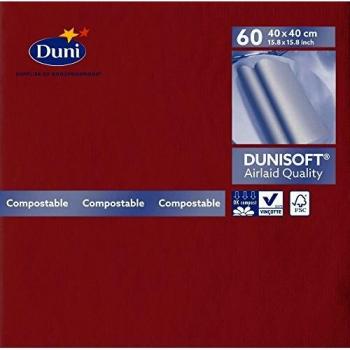 Groupe 720 serviettes 40×40 cm Bordeaux – Duni Dunisoft 117277