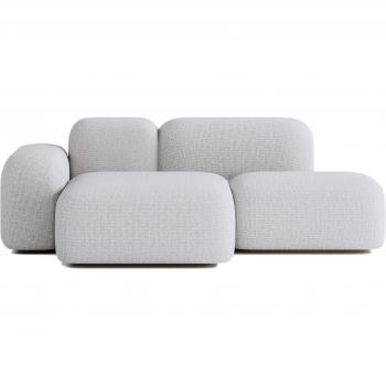 ATIO Canapé d'angle 2 places tissu gris clair