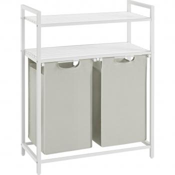 Cesto Lavandería Songmics Blanco, 2 Bolsas Desmontables