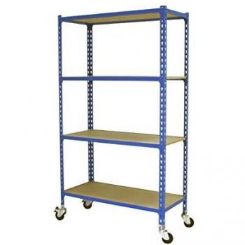 SimonRack Estantería Compacta MADERCLICK 4×400mm, 1500 cm, Color Azul y Madera
