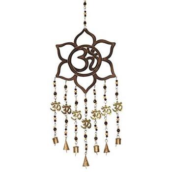 Ciondolo Decorativo Fiore in Metallo Marrone 70x26cm