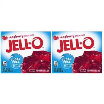 Mix Gelatin Framboise Jell‑O sans sucre, double boîte