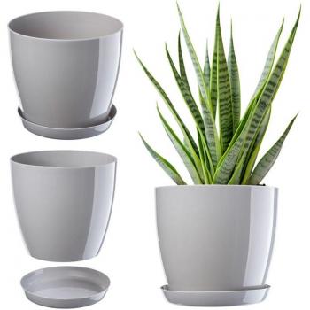 Pot de Fleurs Moderne Gris 20 cm