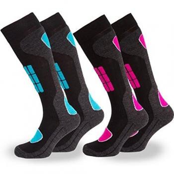 Calze Sportivi Termici per Donna 35-38 (1 Paia Blu | 1 Paia Rosa)