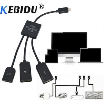 Conector USB Multi‑Puerto Kebidu 3‑En‑1