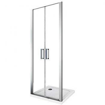 Porta Doccia Saloon in Vetro 6 mm con Apertura Battente, Cromo Anti-calcare, Regolabile 67-71 H. 190