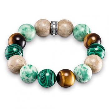 Thomas Sabo Damen Power Bracelet 925 Silber – Tigerauge + Braun Jasper, 16 cm (A1581‑365‑7‑L16)