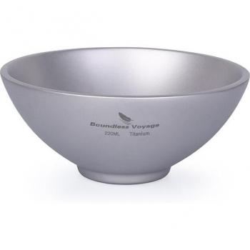 Double-Wall Titanium Bowl for Outdoor Use