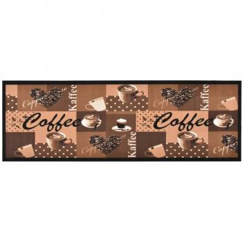 VidaXL Alfombra de cocina lavable Coffee marrón 60x180 cm
