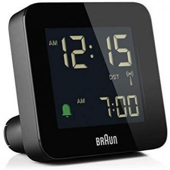 Braun SmartAlarm Wecker – multiregionaler Funkwecker mit Schlummer (Schwarz)