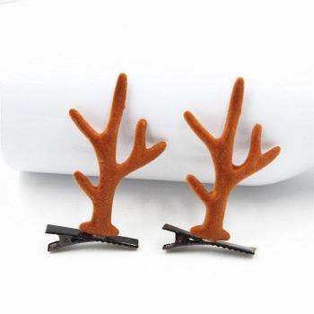 4pcs/2pair Holiday Elk Antler Hair Accessories