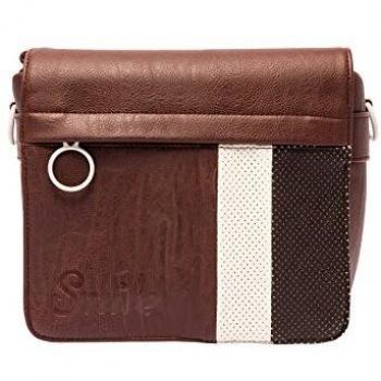 Smile 16535 Messenger – Sac à Épaule avec Étui Photo (Marron/Blanc)
