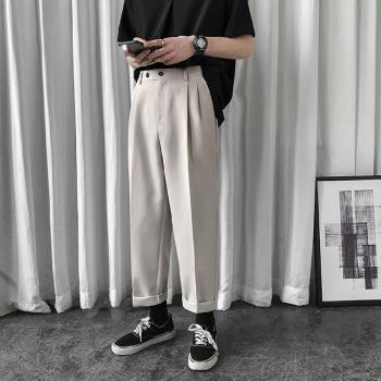 Pantalon Hommes Droit Couleur Unie – Élégance Streetwear M