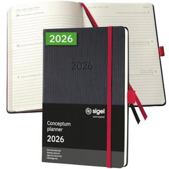A5 Signature Diary 2026 – Weekly Layout (Black & Red)