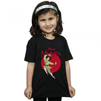 Mulan Dragon Circle Children’s T‑Shirt in Black – Size 5–6 Years
