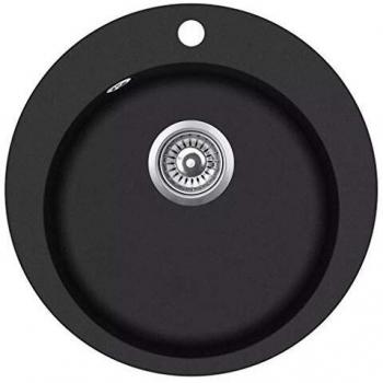 Sonata Granite Kitchen Sink Single Basin Round Black