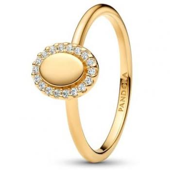 Pandora Engravable Oval Halo Ring in Gold 163800C01-56