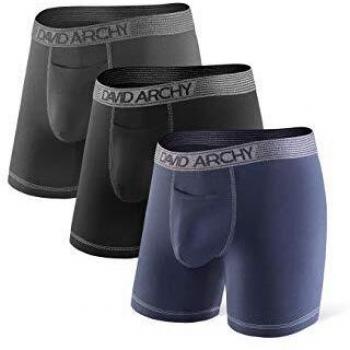 David Archy Herren Underwear – 3‑Pack Modal-Baumwoll‑Shorts, weiche Luftdurchlässigkeit