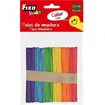 PALOS MADERA FINOS COLORES 11,4 CM 50 UNDS