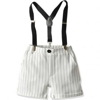 4 Caballero Recién Nacido: Pantalones Cortos Ajustables a Rayas para Verano Infantil