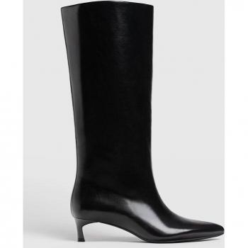 Stradivarius Faux leather kitten-heel boots BLACK 6