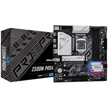 Asrock Z590M PRO4 Scheda Madre DDR4-SDRAM DIMM 4 HDD & SSD UEFI AMI micro ATX M.2, Serial ATA III