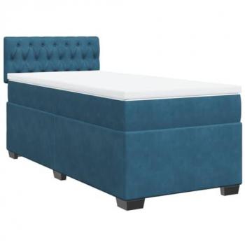 Sommiers à lattes bleus velour, lit plat 90x190 cm – VidaXL
