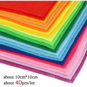 20/40PCS Felt Fabric Bundle for Patchwork and Home Decor 10/15cm